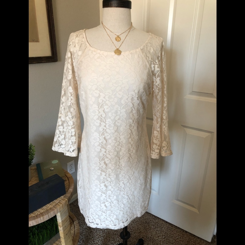 Lace shift dress